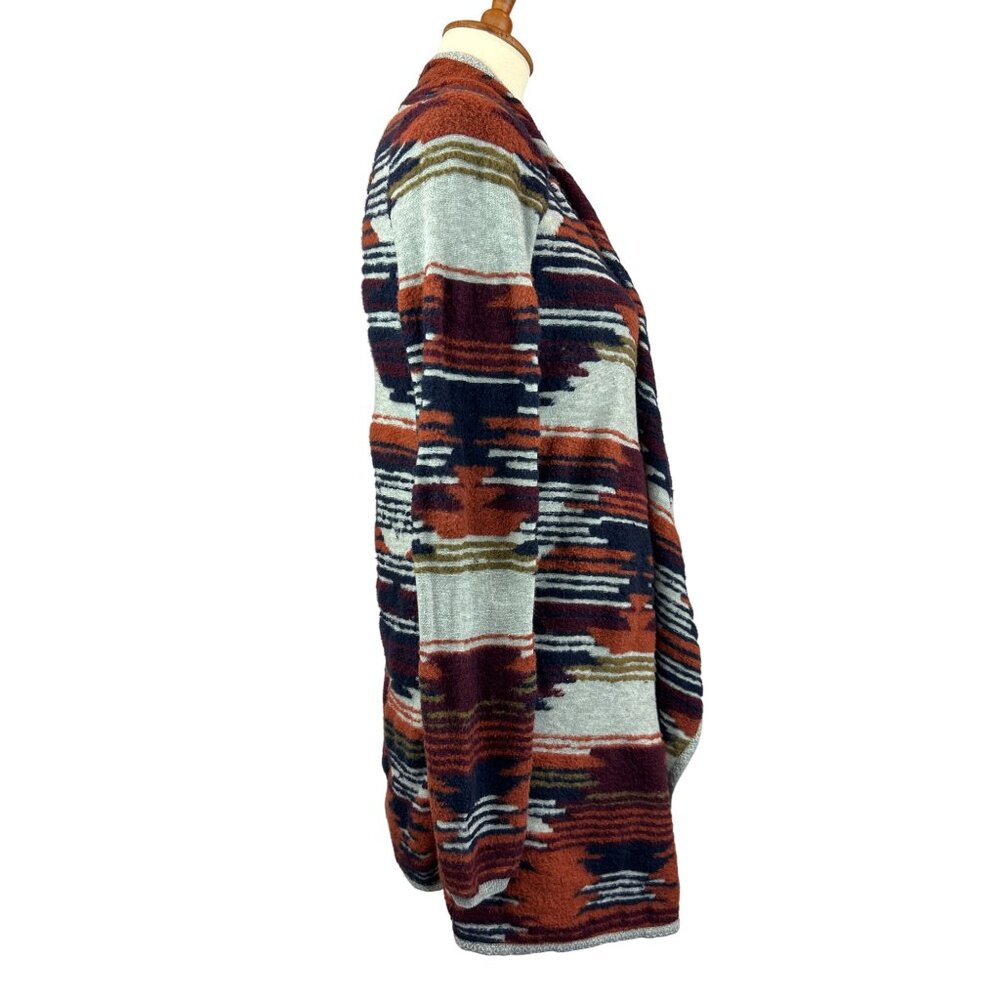 Lucky Brand Aztec Open Front Cardigan Womens XS Rust Brown - Picture 4 of 8